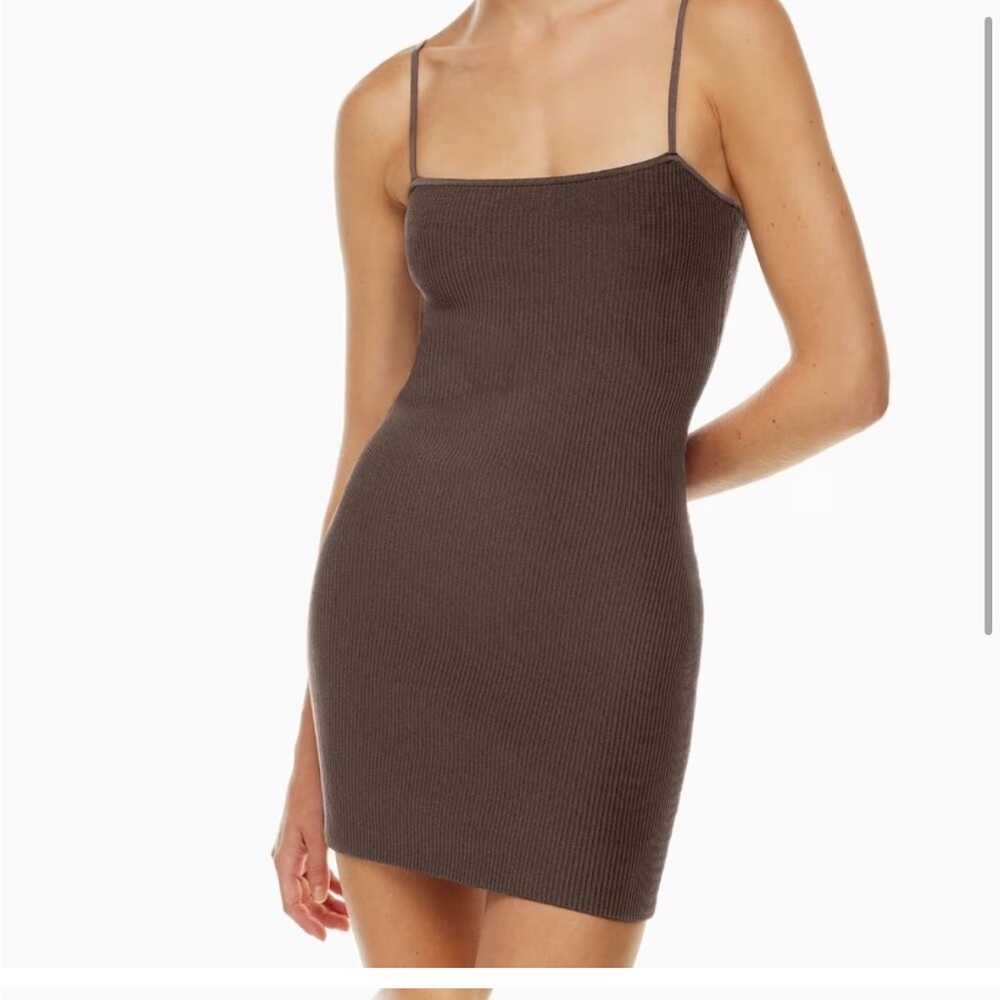 Babaton Pink Ribbed Knit Dress